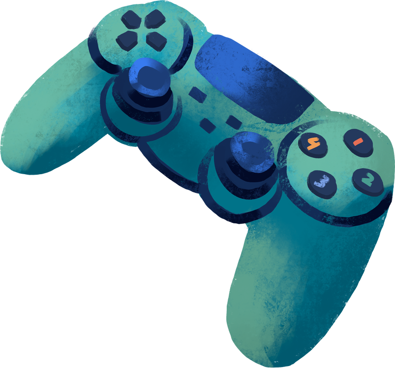 Cute Digitally Painted Video Game Controller